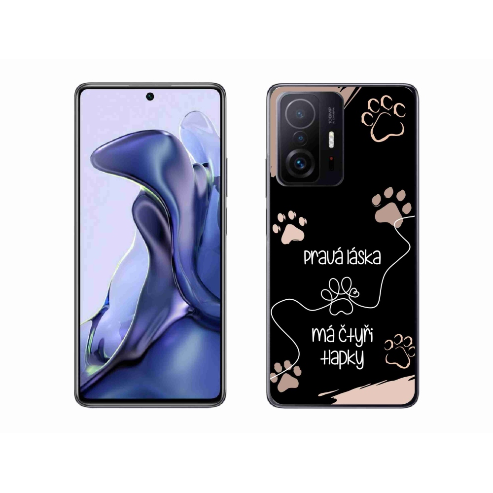 Gelový kryt mmCase na Xiaomi 11T - psí motiv 1 černé pozadí