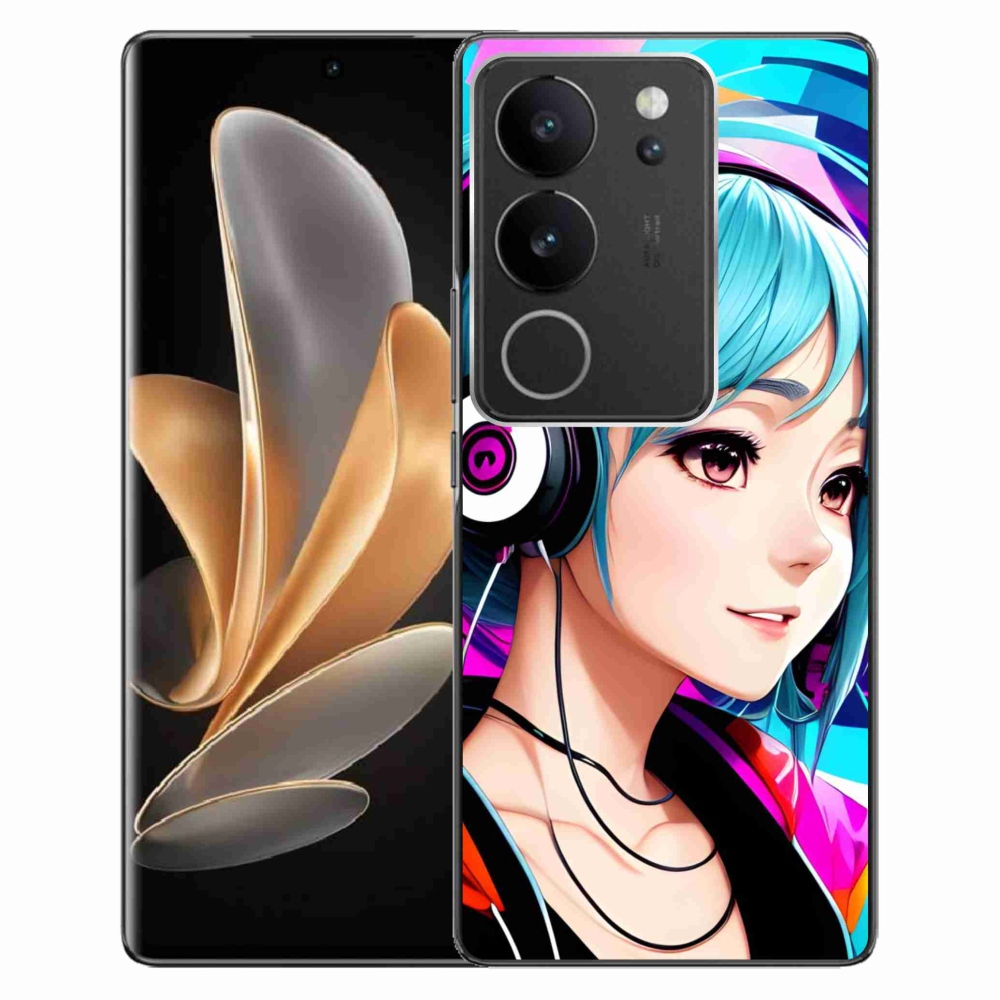 Gelový kryt mmCase na Vivo V29 5G - dívka se sluchátky