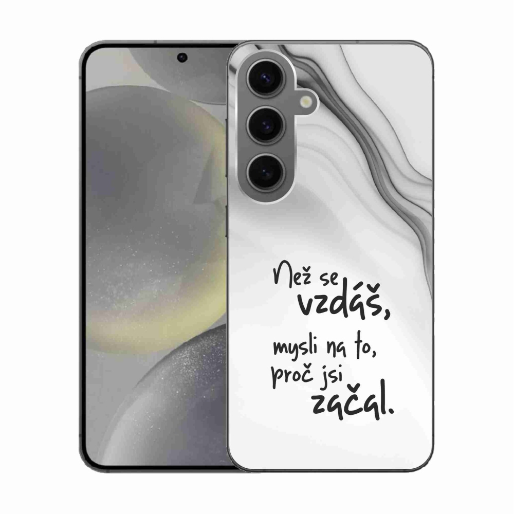 Gelový kryt mmCase na Samsung Galaxy S24 - citát 2 bílé pozadí