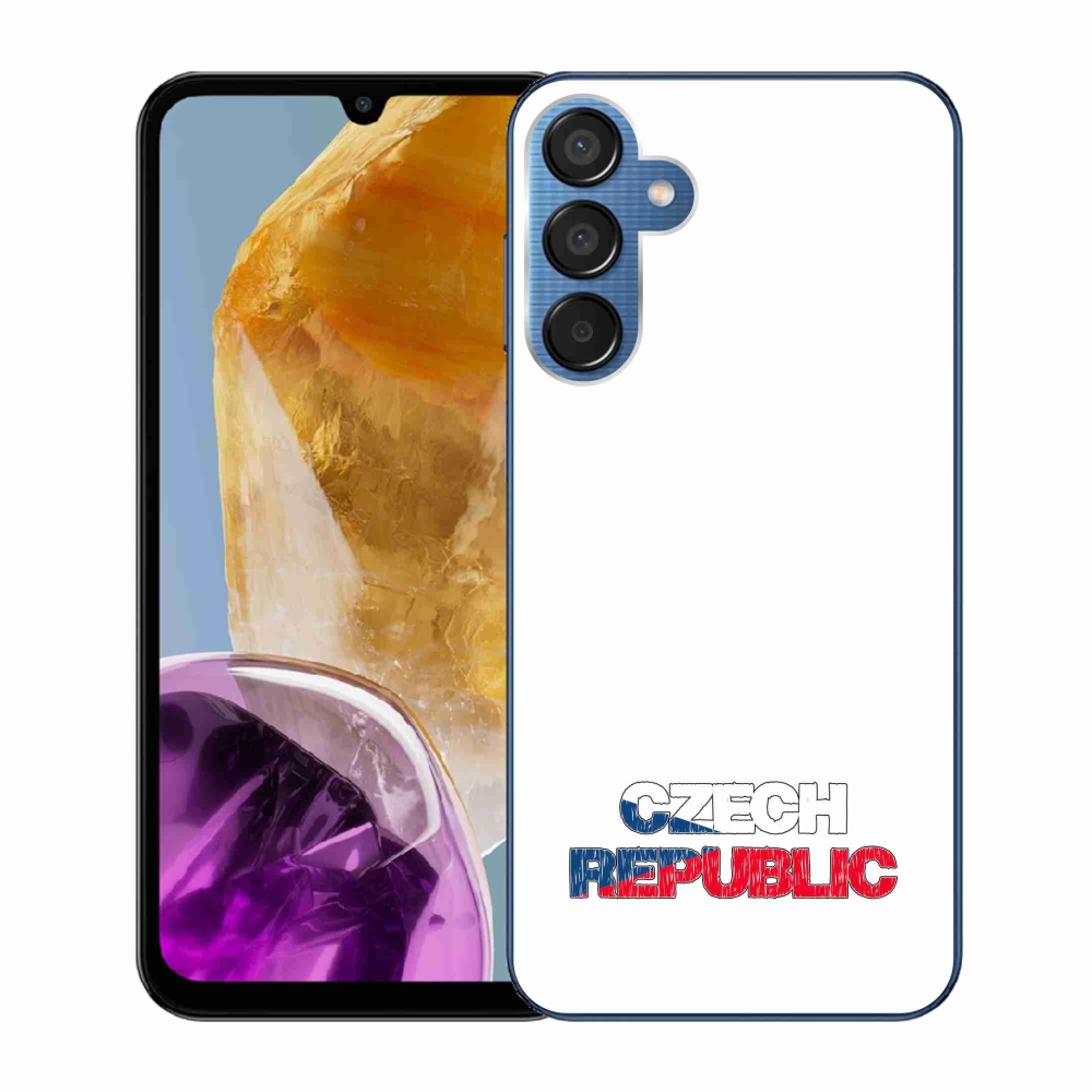 Gelový kryt mmCase na Samsung Galaxy M15 5G - Czech Republic bílé pozadí