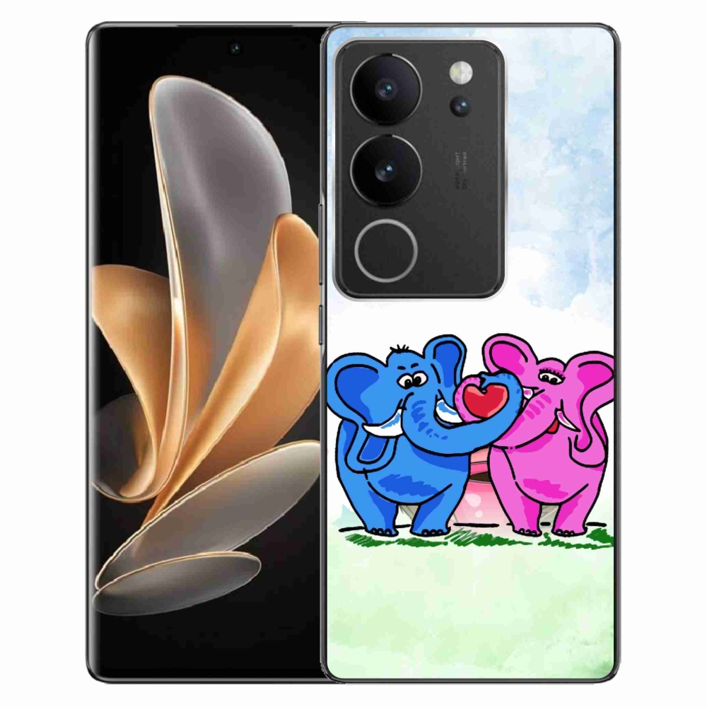 Gelový kryt mmCase na Vivo V29 5G - zamilovaní sloni