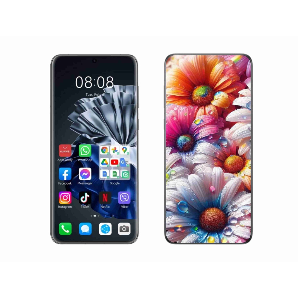 Gelový kryt mmCase na Huawei P60 Pro - barevné kopretiny