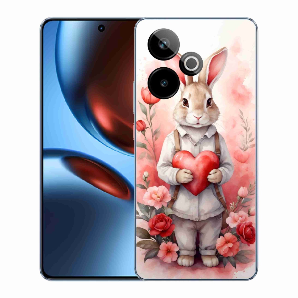 Gelový kryt mmCase na Realme GT 7 5G/GT 7T 5G - zajíc se srdíčkem