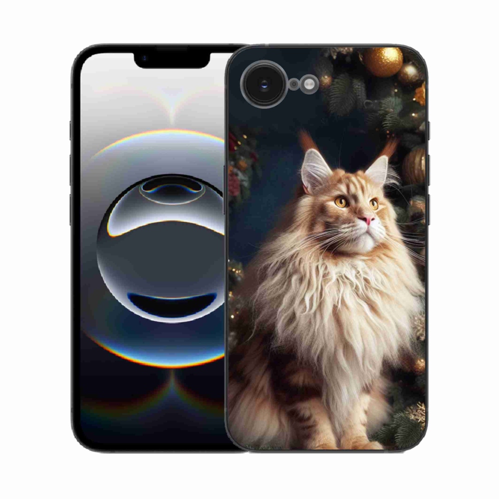 Gelový kryt mmCase na iPhone 16e - kočka u stromku