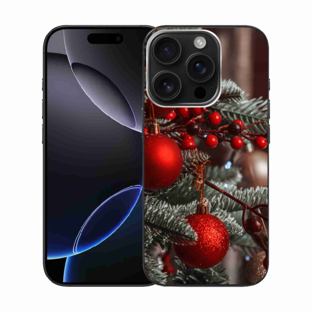 Gelový kryt mmCase na iPhone 16 Pro - vánoční ozdoby 2