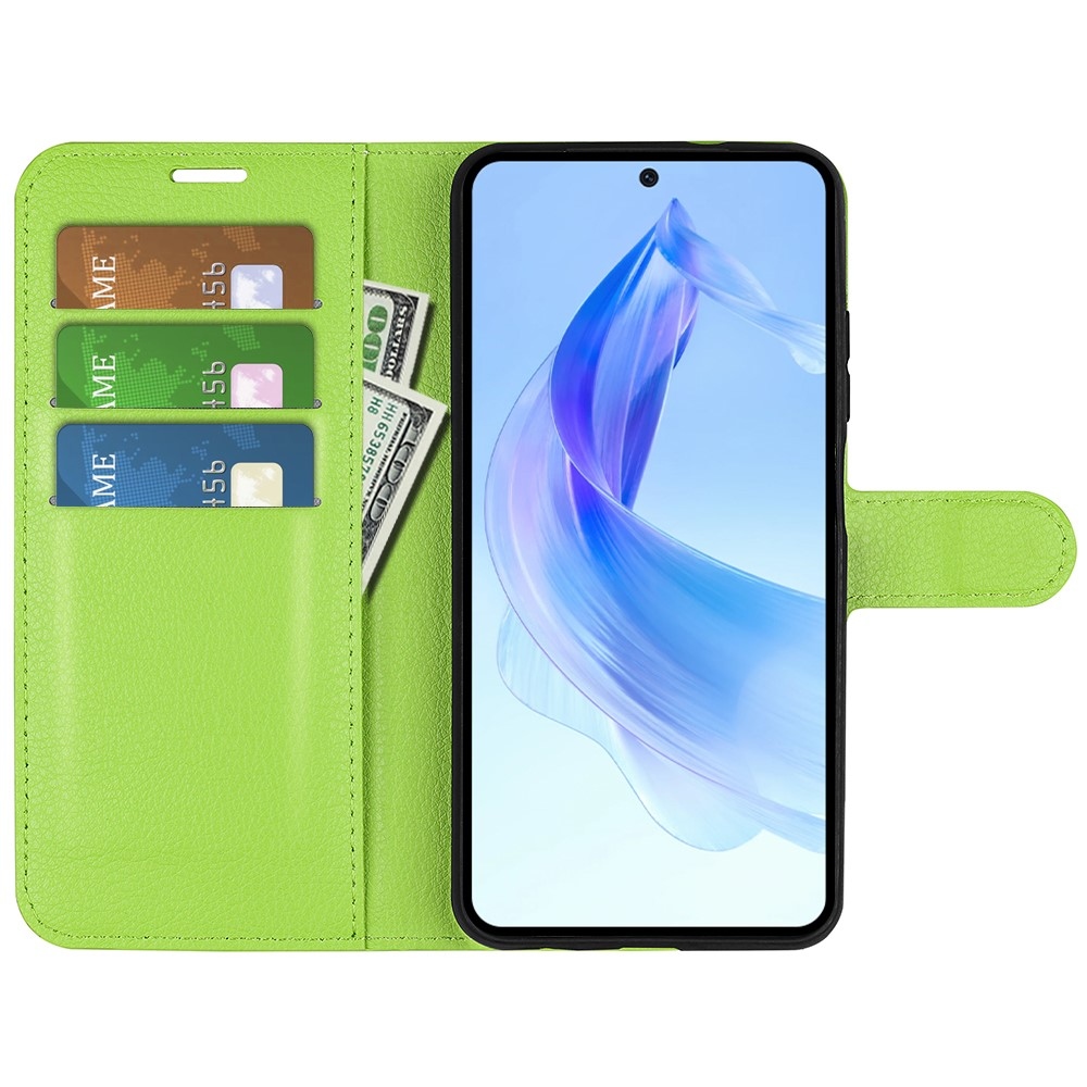 Litchi knížkové pouzdro na Honor 90 Lite - zelené