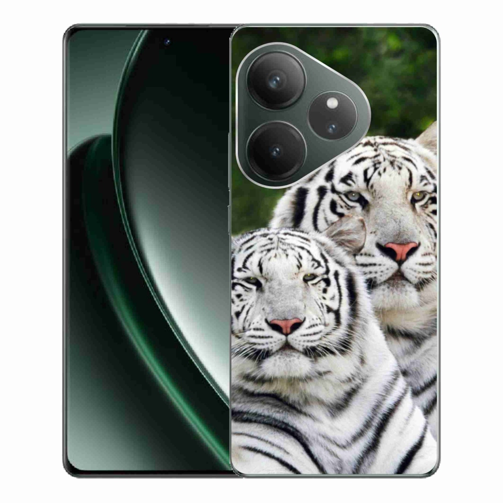 Gelový obal mmCase na Realme GT 6 5G/GT 6T 5G - bílí tygři