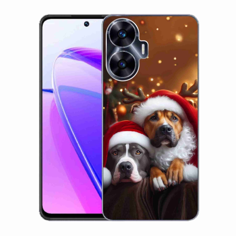 Gelový kryt mmCase na Realme C55 - vánoční psi