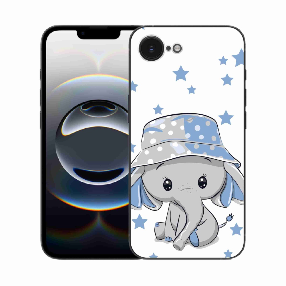 Gelový kryt mmCase na iPhone 16e - modrý slon