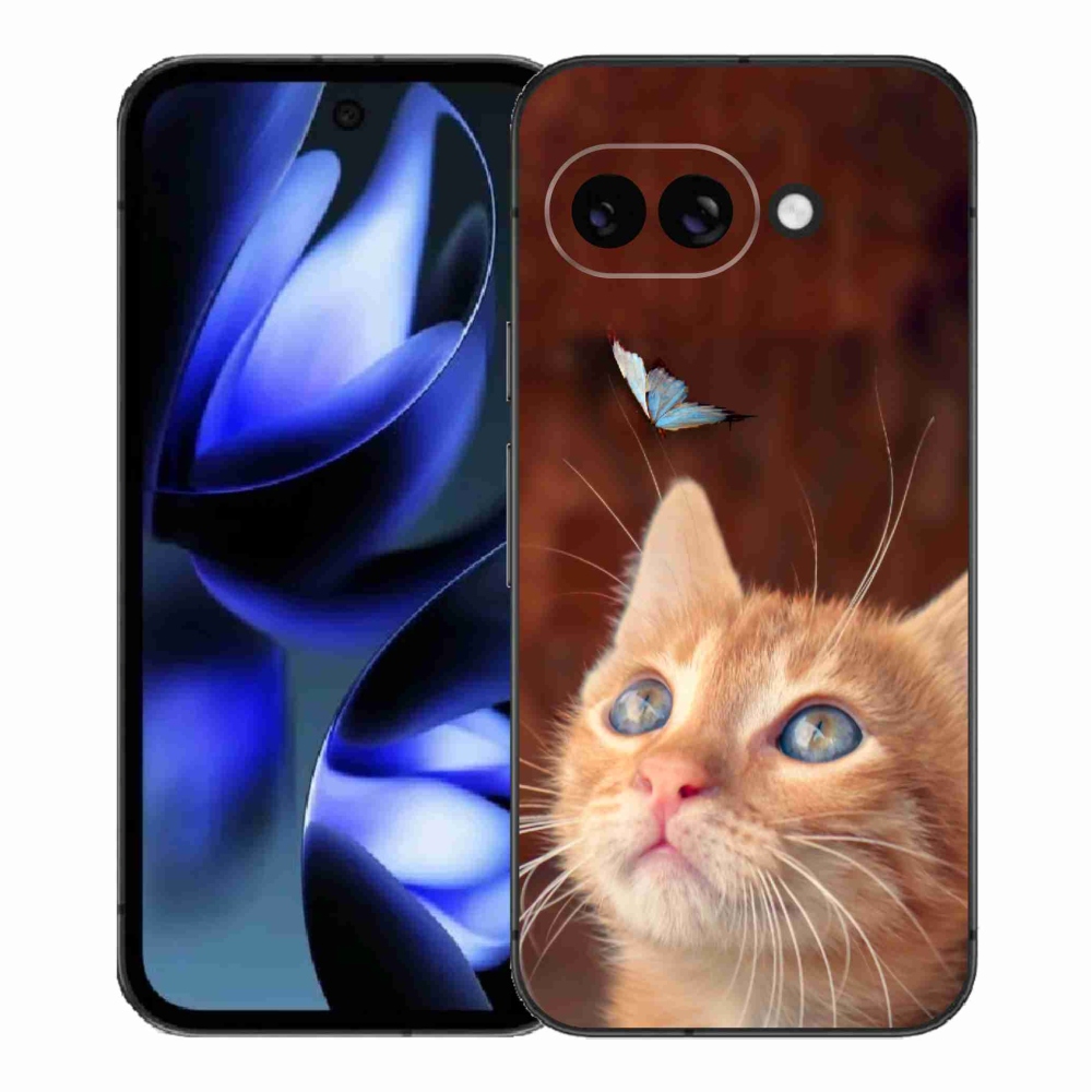 Gelový kryt mmCase na Google Pixel 9a - motýl a kotě