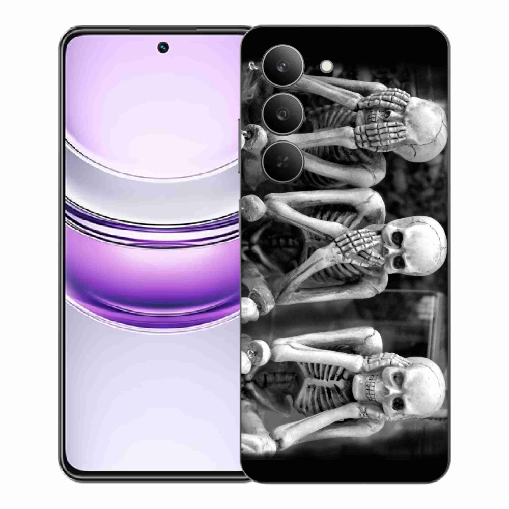 Gelový kryt mmCase na Realme 14x 5G - kostlivci