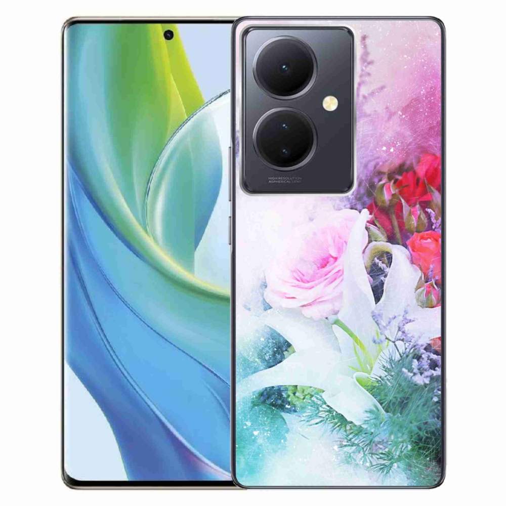 Gelový kryt mmCase na Vivo V29 Lite 5G - květiny 4