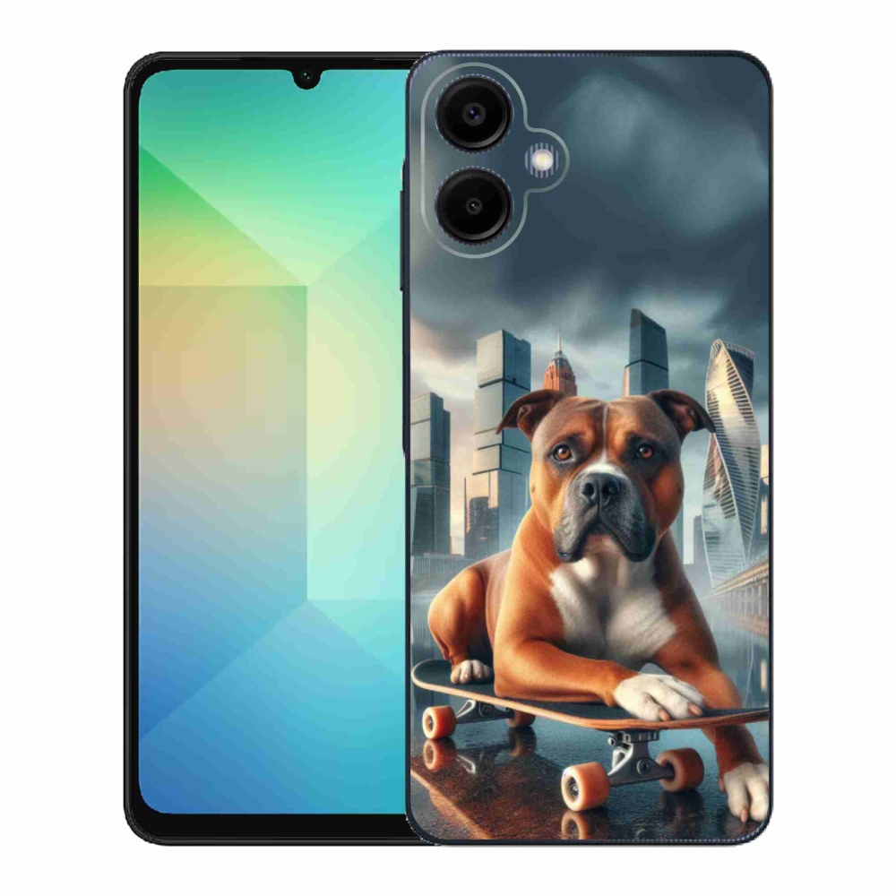 Gelový kryt mmCase na Samsung Galaxy A06 4G - pes na skateboardu