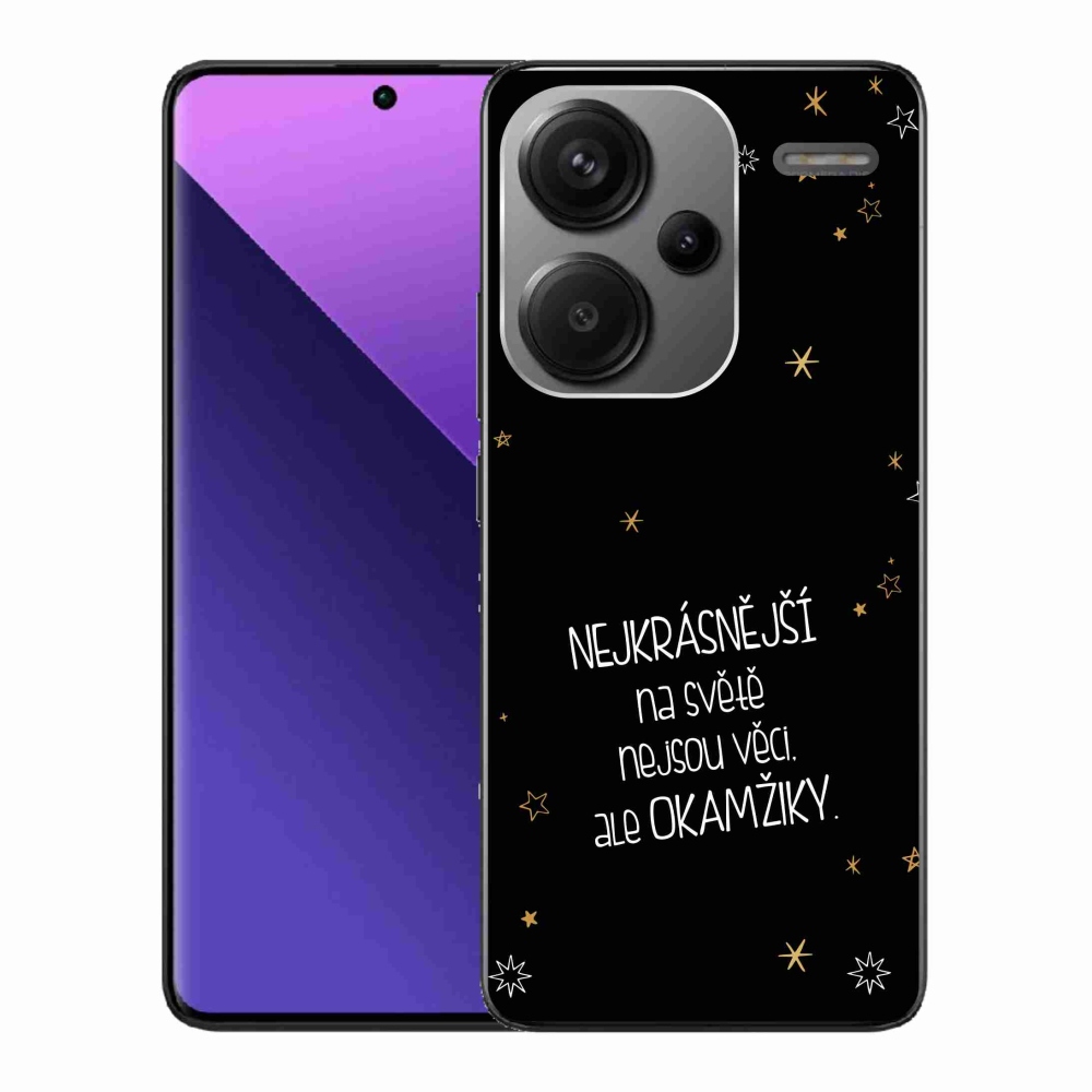 Gelový kryt mmCase na Xiaomi Redmi Note 13 Pro+ 5G - citát 4 černé pozadí