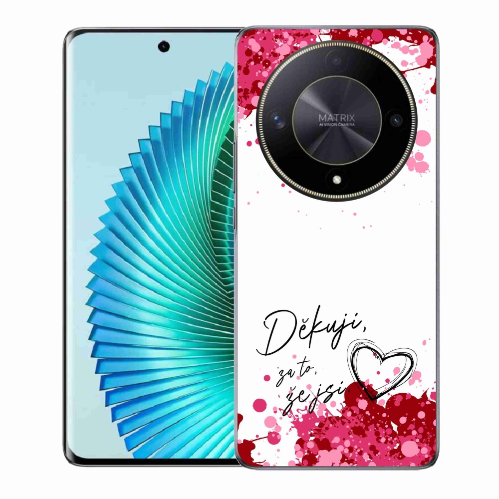 Gelový kryt mmCase na Honor Magic 6 Lite 5G - zamilovaný text 2 bílé pozadí