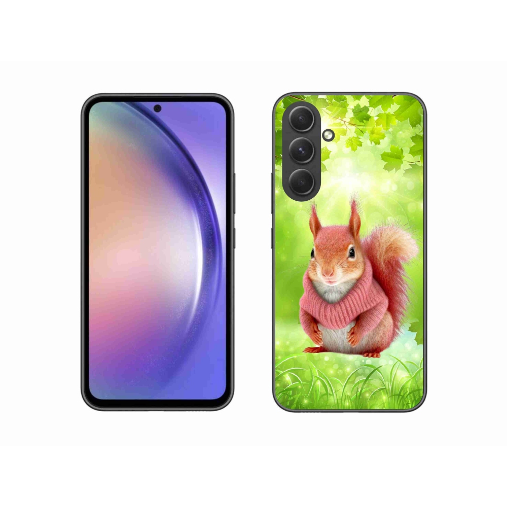 Gelový kryt mmCase na Samsung Galaxy A54 5G - veverka ve svetru