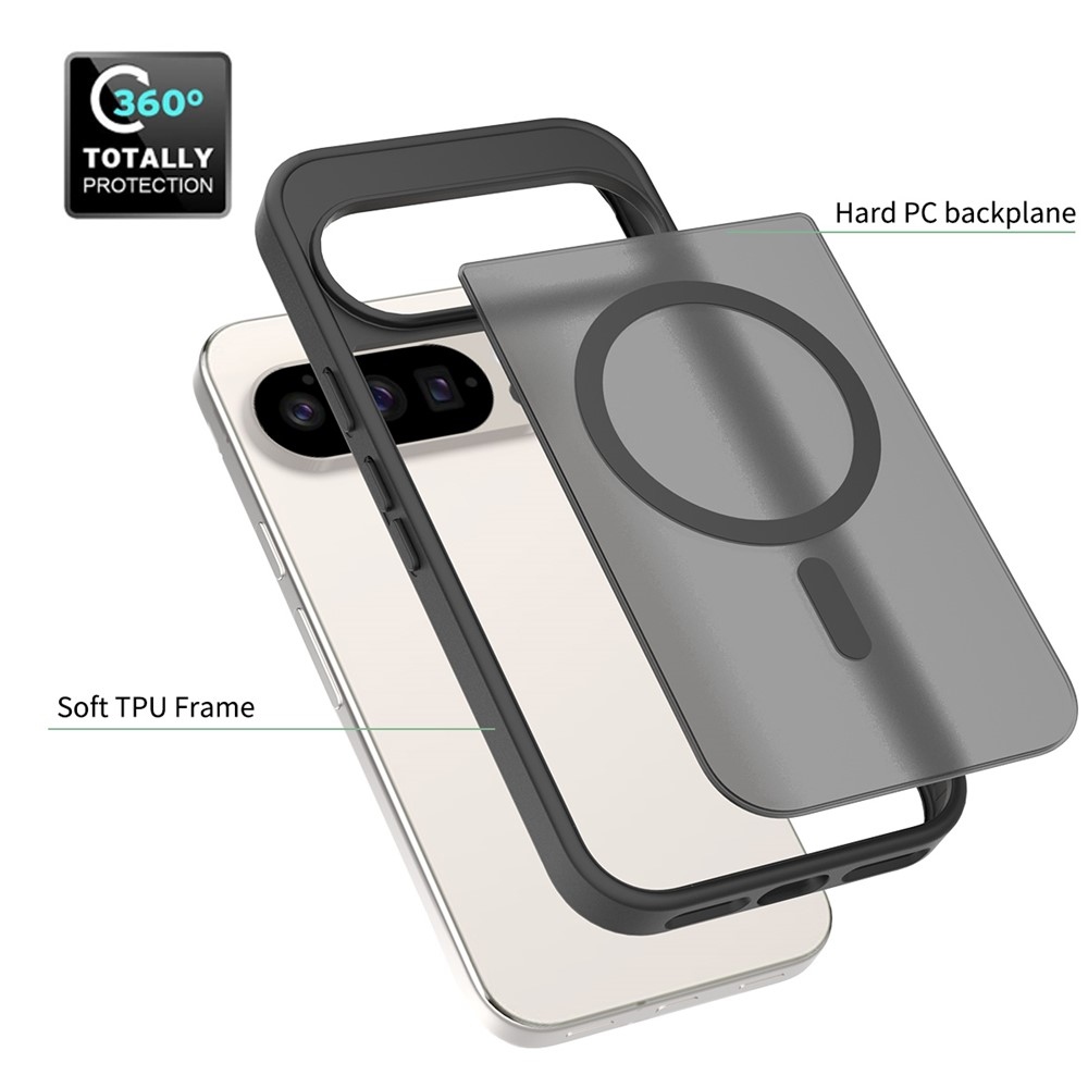 Skin gelový obal s pevnými zády a podporou MagSafe na Google Pixel 10 Pro/Pixel 10 - černý