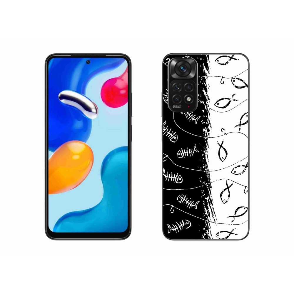 Gelový kryt mmCase na Xiaomi Redmi Note 11S 4G - kostry a rybky
