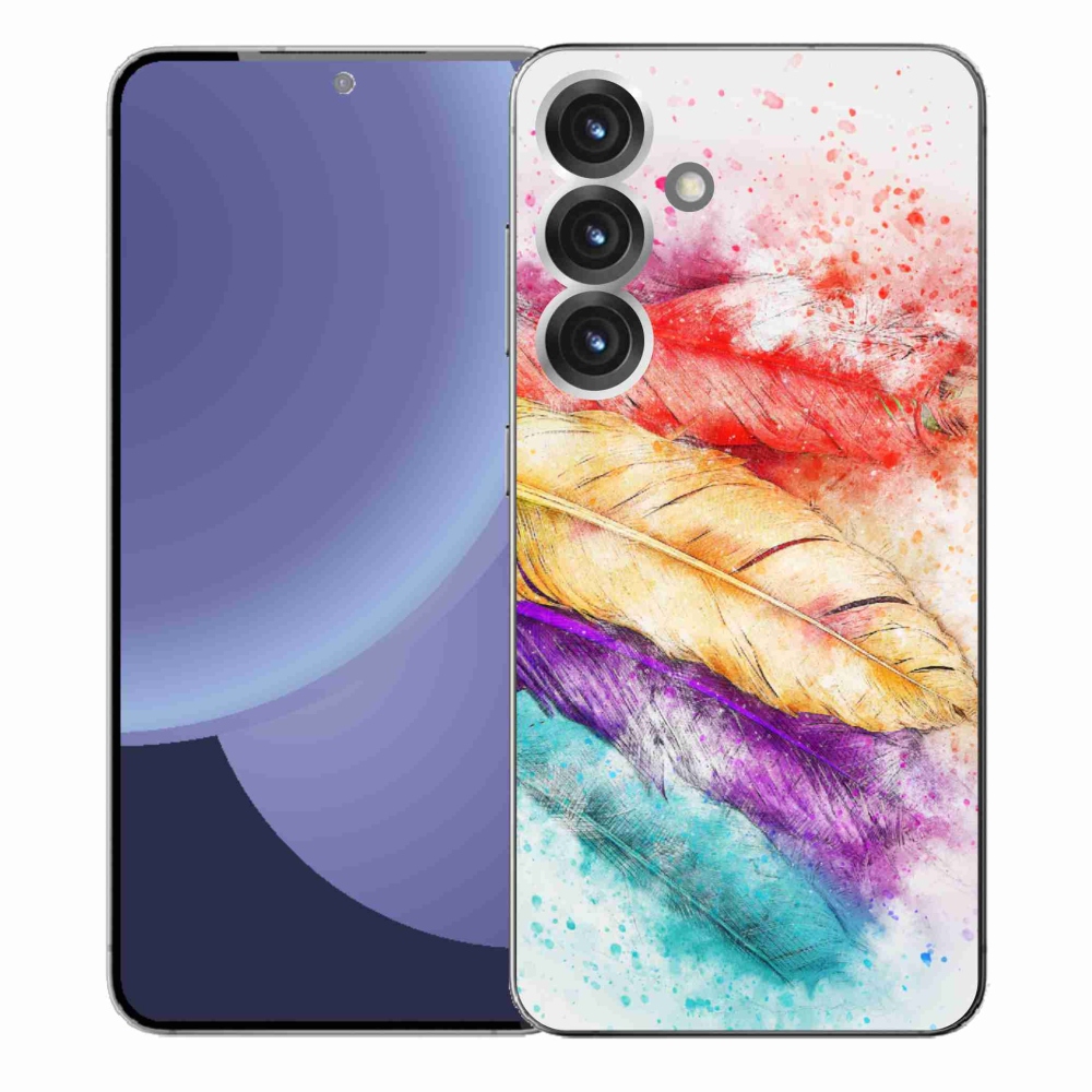 Gelový kryt mmCase na Samsung Galaxy S25+ - barevné peří
