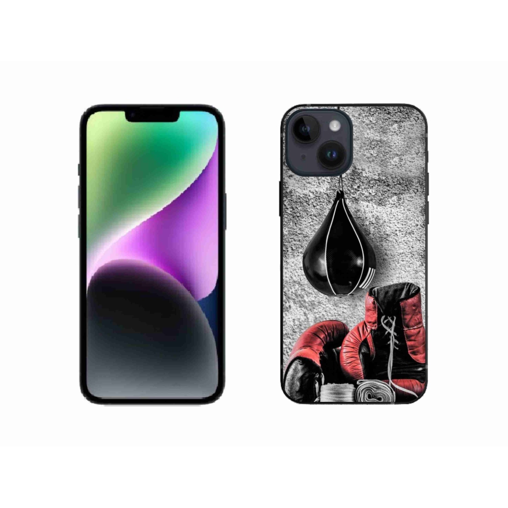 Gelový kryt mmCase na iPhone 14 - boxovací pytel a rukavice