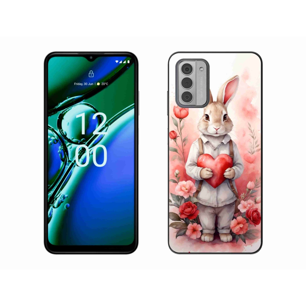 Gelový kryt mmCase na Nokia G42 - zajíc se srdíčkem