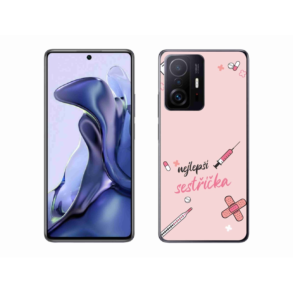 Gelový kryt mmCase na Xiaomi 11T Pro - nejlepší sestřička růžové pozadí