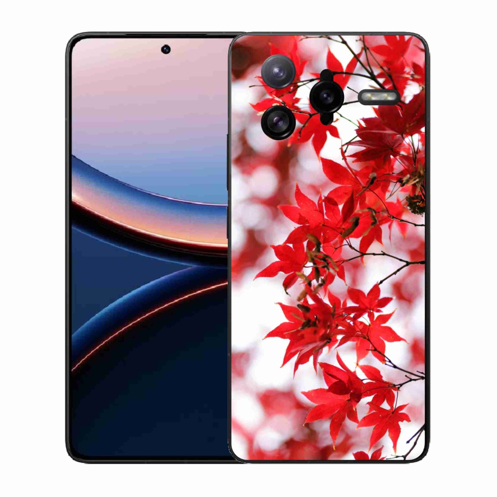 Gelový kryt mmCase na Xiaomi Poco F7 Ultra - červené listy