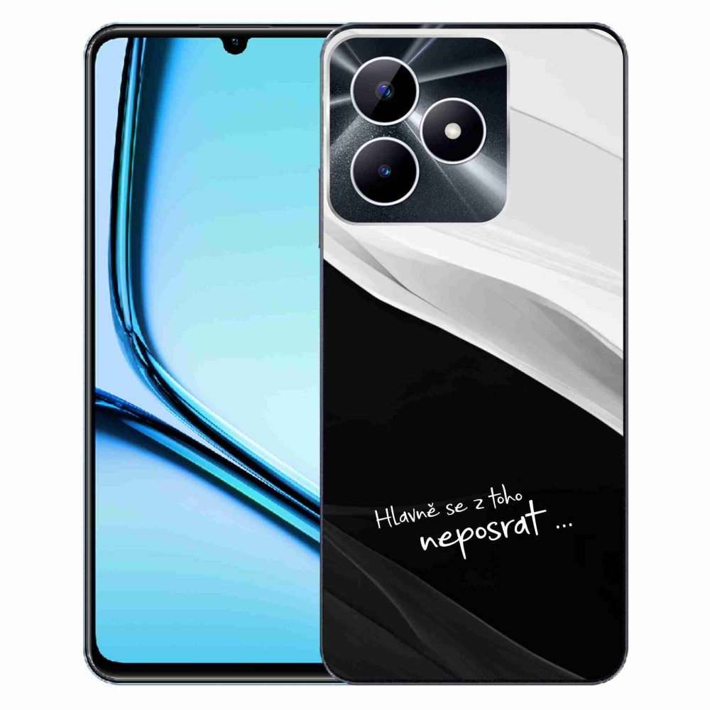 Gelový kryt mmCase na Realme Note 50 - vtipný text 13 černobílé pozadí