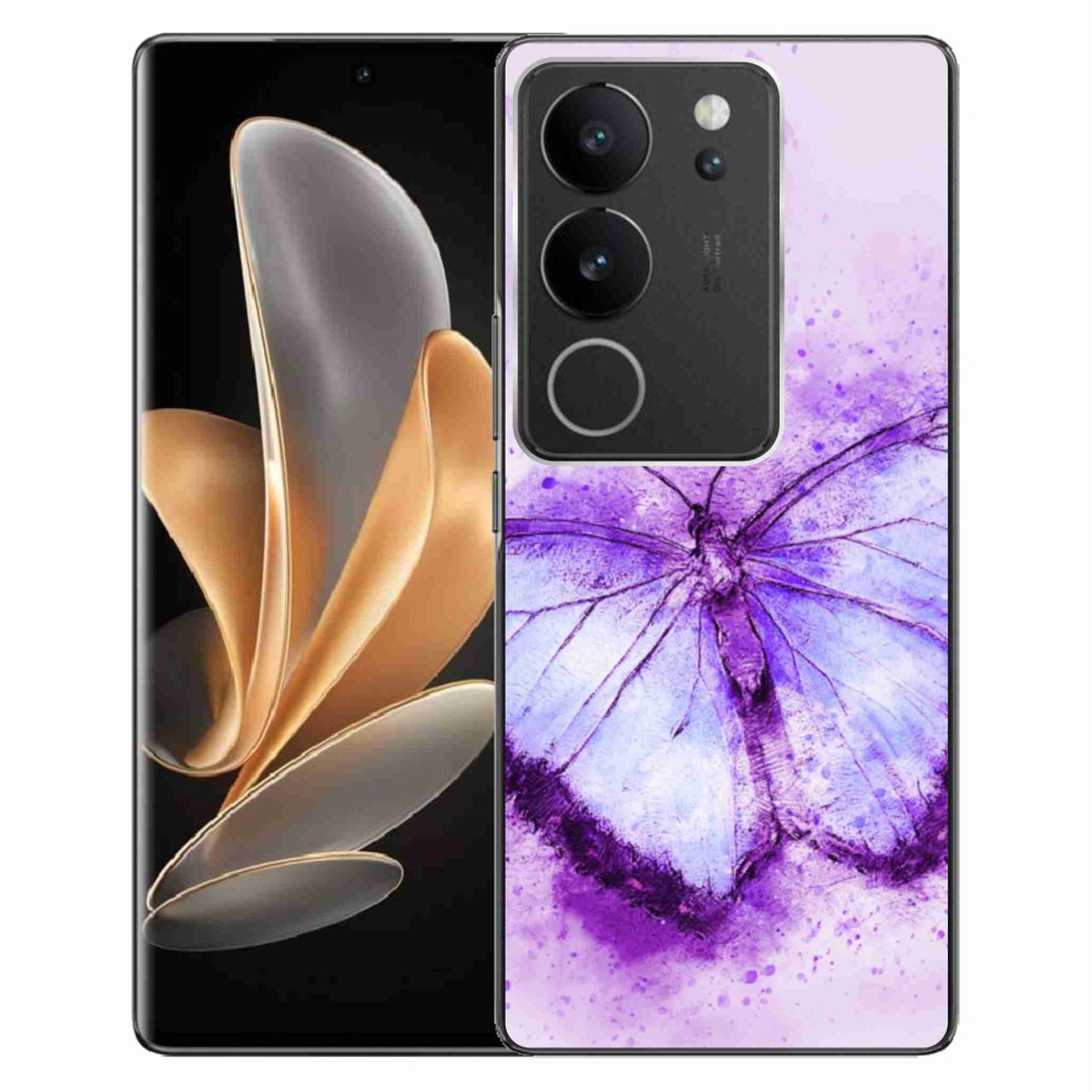 Gelový kryt mmCase na Vivo V29 5G - fialový motýl