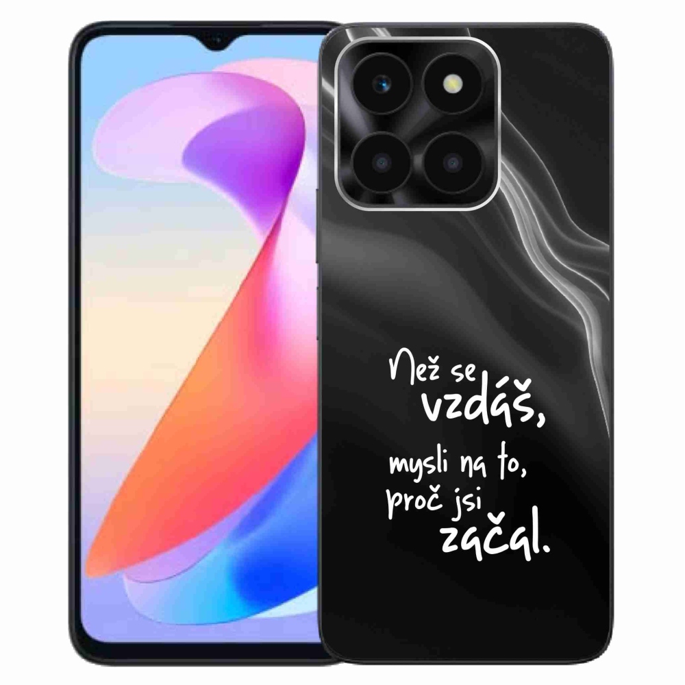 Gelový kryt mmCase na Honor X6a - citát 2 černé pozadí
