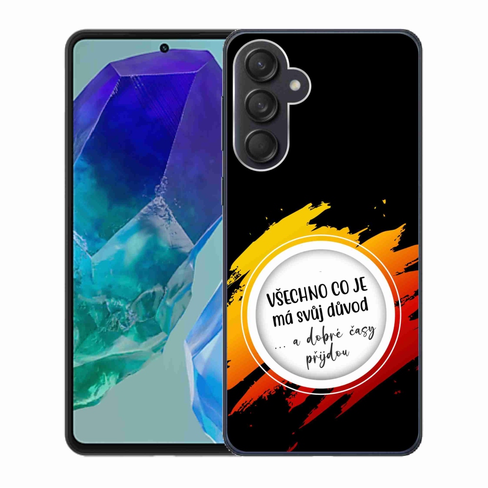 Gelový kryt mmCase na Samsung Galaxy M55 5G - citát 3 černé pozadí