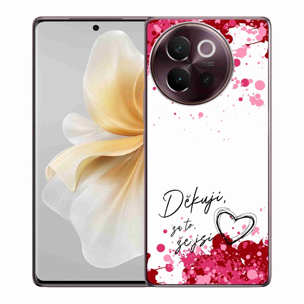 Gelový kryt mmCase na Vivo V40 Lite 5G - zamilovaný text 2 bílé pozadí
