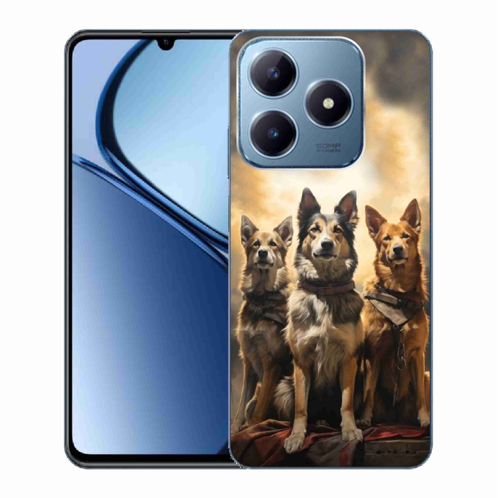 Gelový kryt mmCase na Realme C63 - tři psi