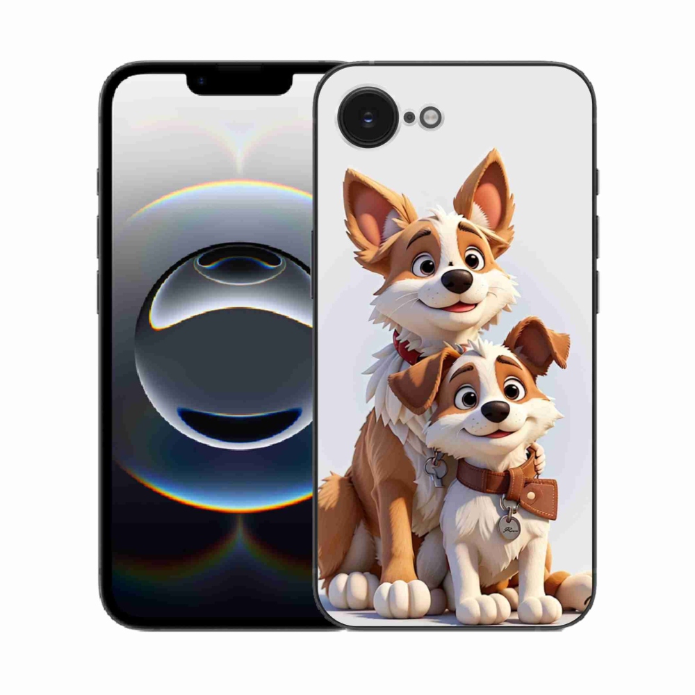 Gelový kryt mmCase na iPhone 16e - kreslení psi