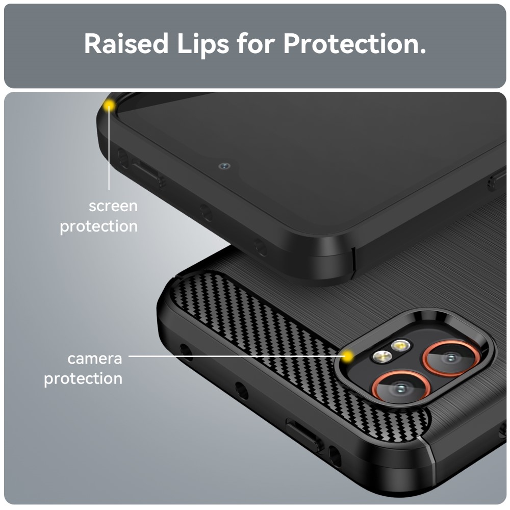 Carbon odolný gelový obal na Samsung Galaxy Xcover 7 Pro - černý