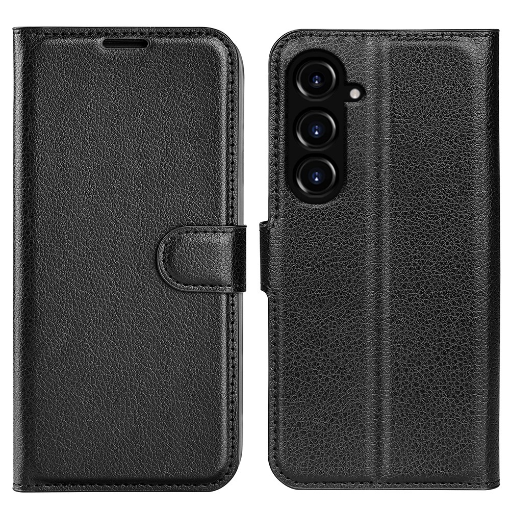 Litchi knížkové pouzdro na Samsung Galaxy S23 FE - černé