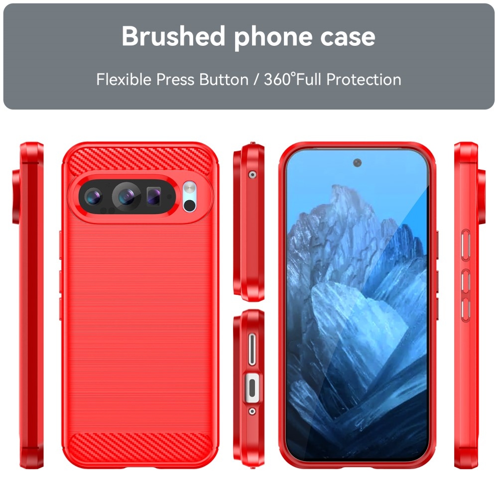 Carbon odolný gelový obal na Google Pixel 9/9 Pro - červený
