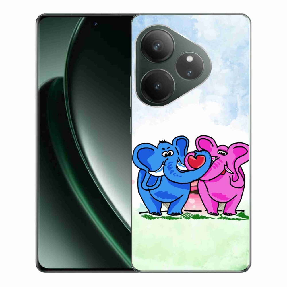 Gelový kryt mmCase na Realme GT 6 5G/GT 6T 5G - zamilovaní sloni