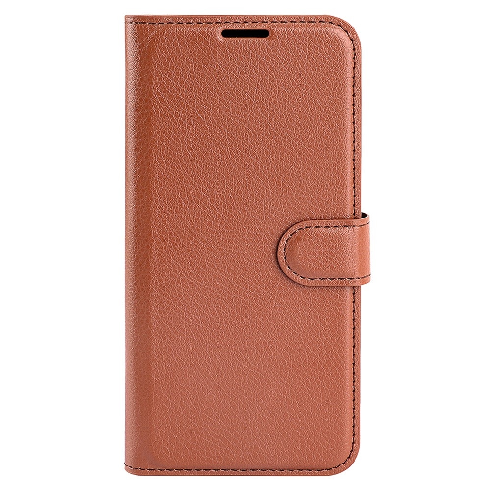 Litchi knížkové pouzdro na Xiaomi 14T Pro - hnědé