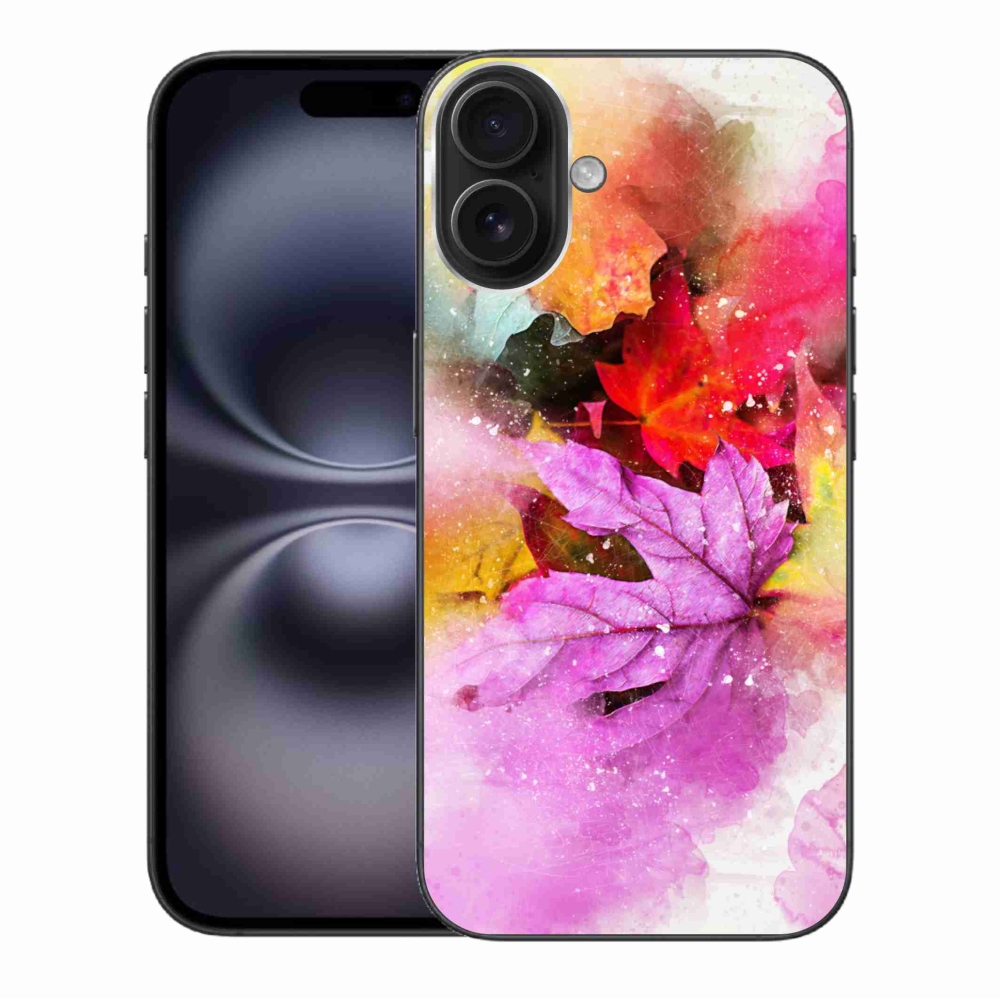 Gelový kryt mmCase na iPhone 16 Plus - barevné listy