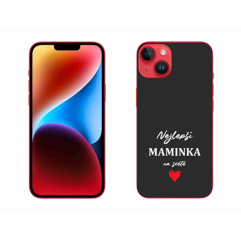 Gelový kryt mmCase na iPhone 14 Plus - nejlepší maminka 1 černé pozadí