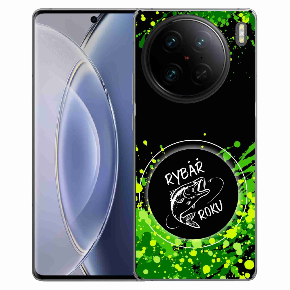 Gelový kryt mmCase na Vivo X90 Pro - rybář roku černé pozadí