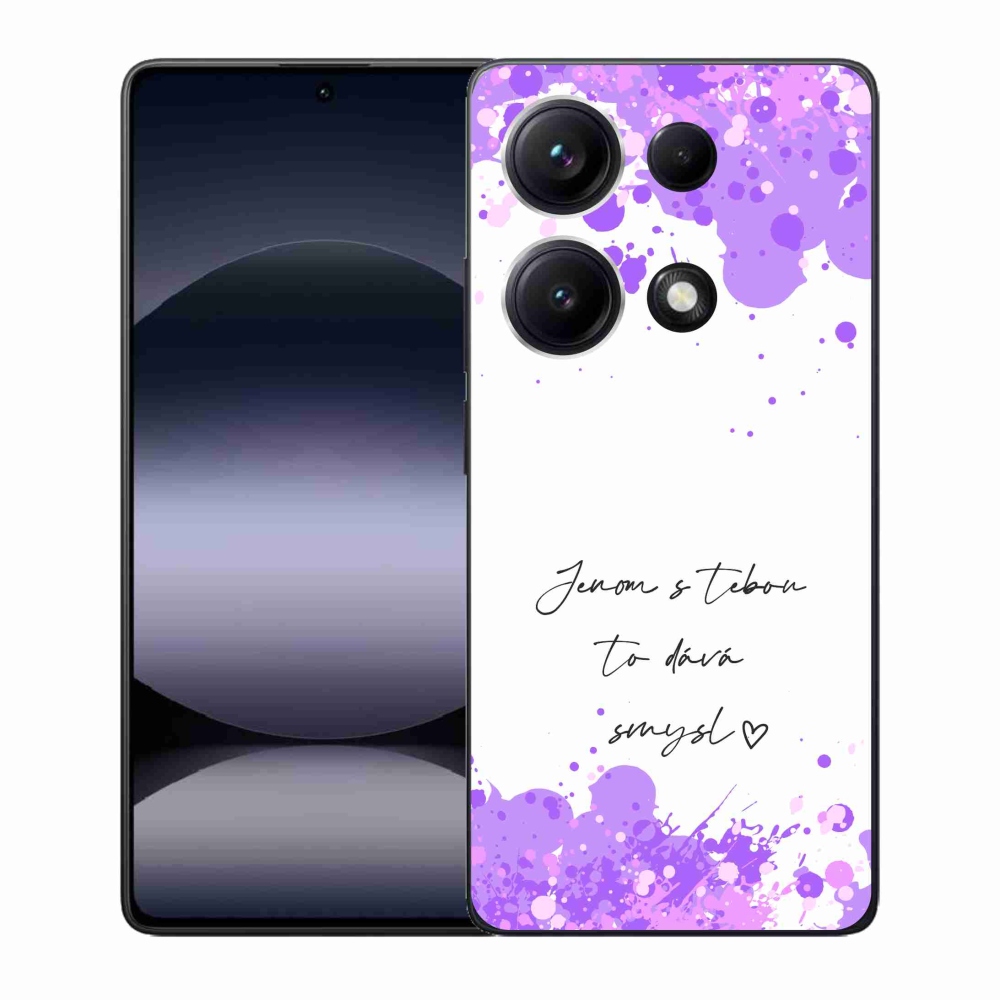Gelový kryt mmCase na Xiaomi Redmi Note 14S - zamilovaný text bílé pozadí