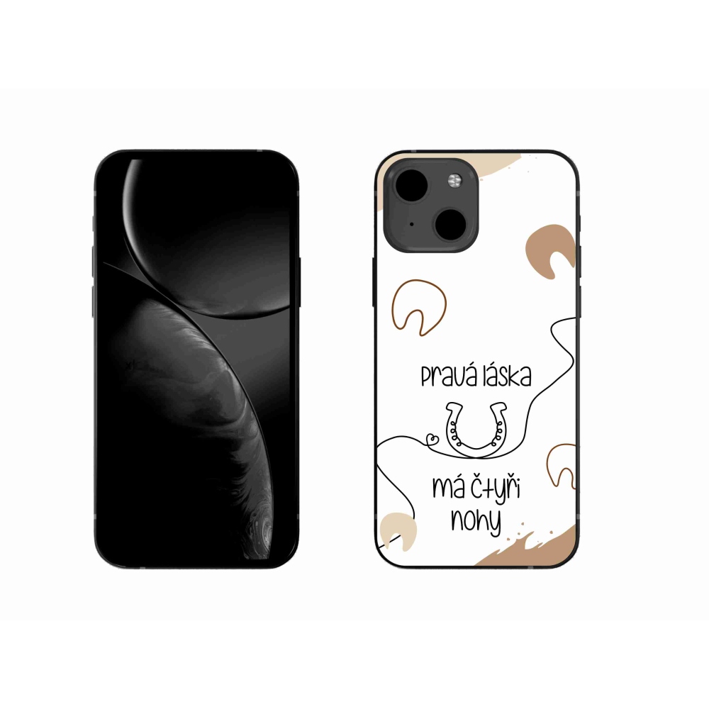 Gelový kryt mmCase na iPhone 13 6.1 - koňský motiv bílé pozadí