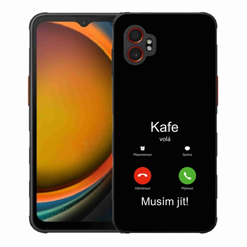 Gelový kryt mmCase na Samsung Galaxy Xcover 7 Pro - kafe volá černé pozadí