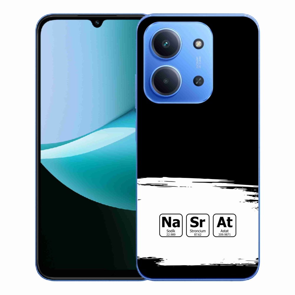 Gelový kryt mmCase na Xiaomi Redmi 15C 4G/5G (173mm) - chemické prvky bíločerné pozadí
