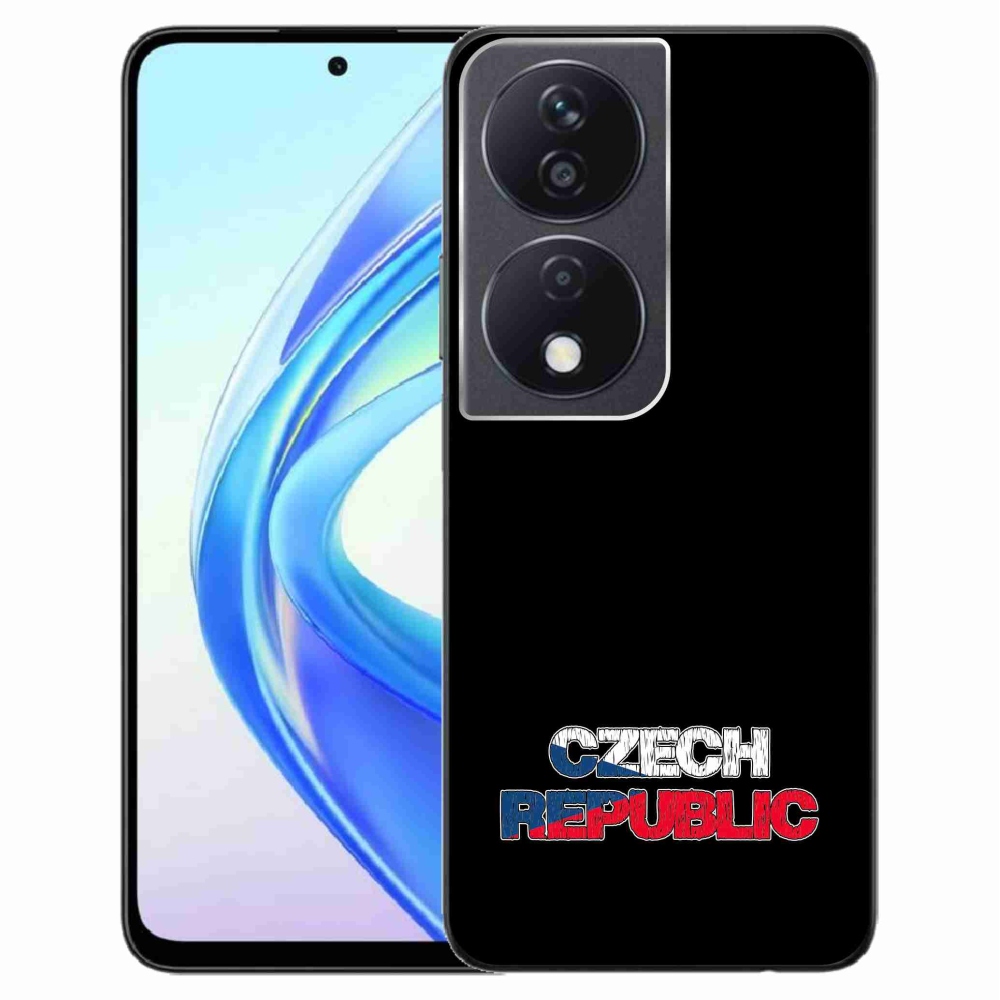 Gelový kryt mmCase na Honor X7b/Honor 90 Smart - Czech Republic černé pozadí