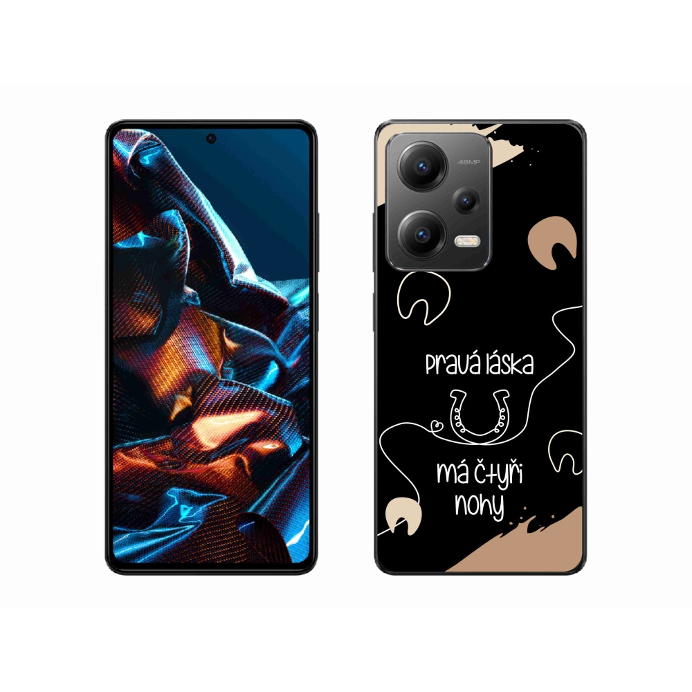 Gelový kryt mmCase na Xiaomi Redmi Note 12 Pro 5G - koňský motiv černé pozadí