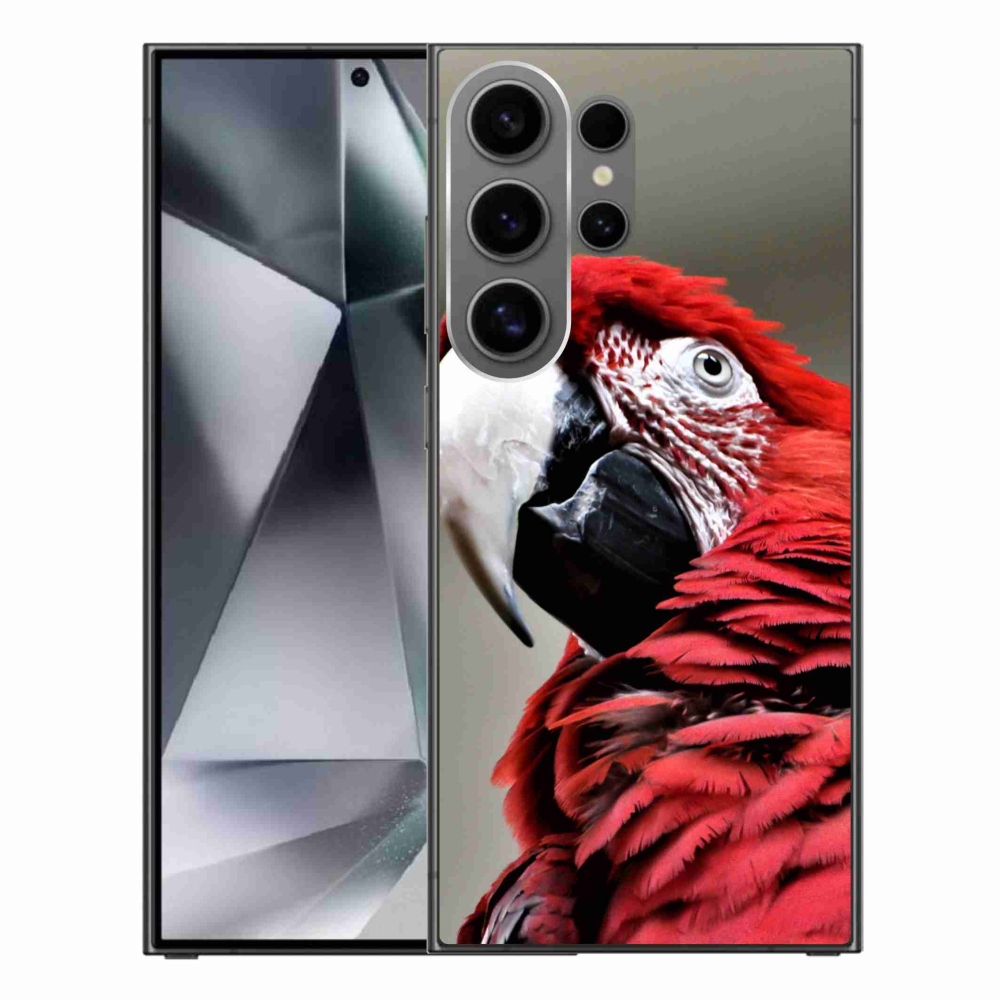 Gelový obal mmCase na Samsung Galaxy S24 Ultra - papoušek ara červený