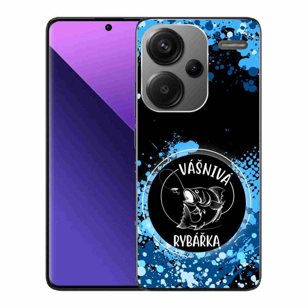 Gelový kryt mmCase na Xiaomi Redmi Note 13 Pro+ 5G - vášnivá rybářka černé pozadí